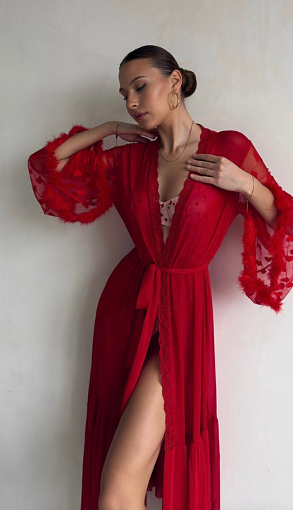 Sheer Robe Moonlace