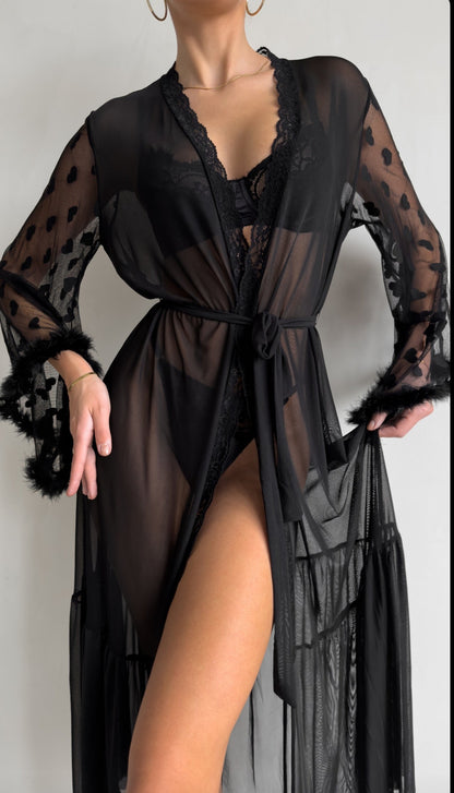 Sheer Robe Moonlace