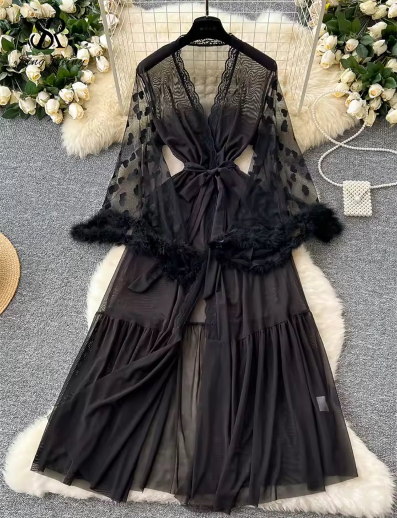 Sheer Robe Moonlace
