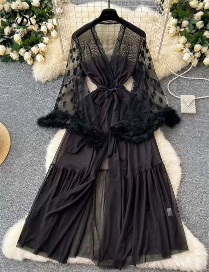 Sheer Robe Moonlace