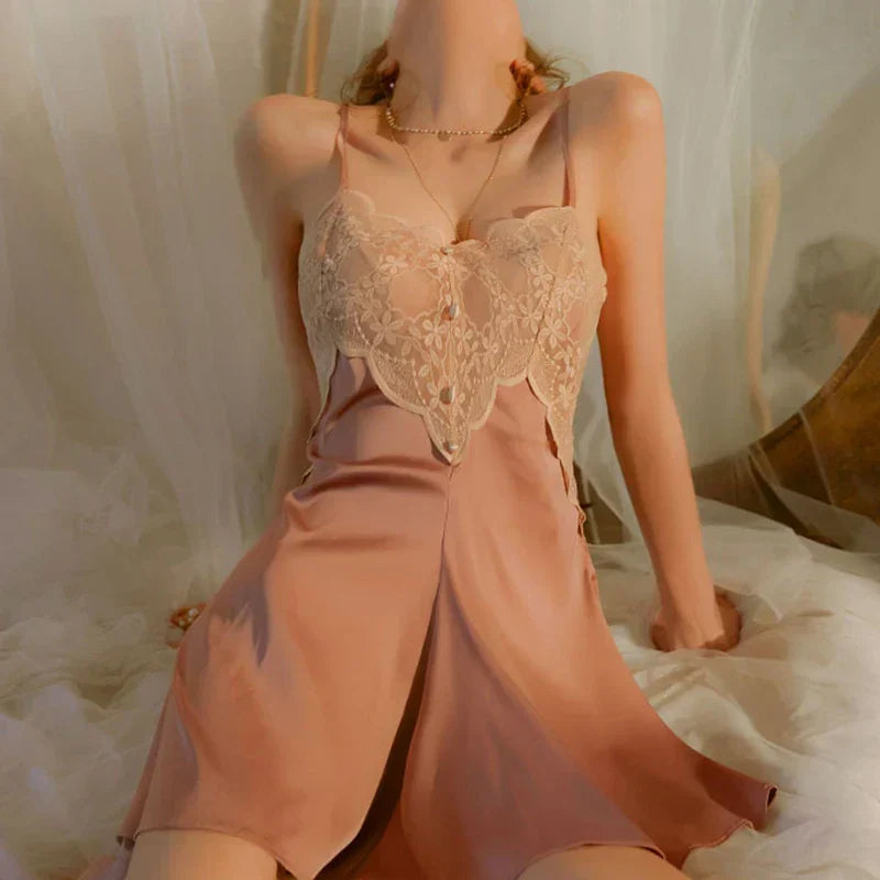 Camicia da notte in raso LacyMate™ Slinky 