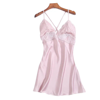 Camicia da notte estiva in raso LacyMate™ 